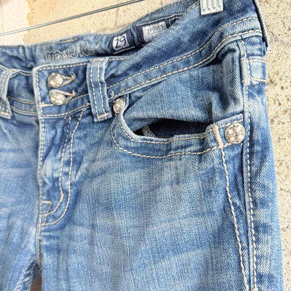Miss Me Bootcut Jeans Size 29 Rhinestone Embellished Y2K Glam Western JP5057 - Picture 6 of 10